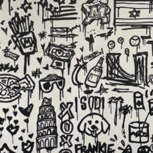 Black and white doodles by Arlette Kassin - Acrylic