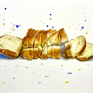 647 Italian Bread by Peter Leeds - Watercolor