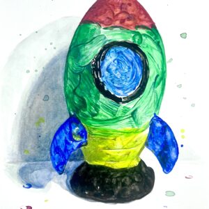 Ceramic Rocket by Peter Leeds - Watercolor